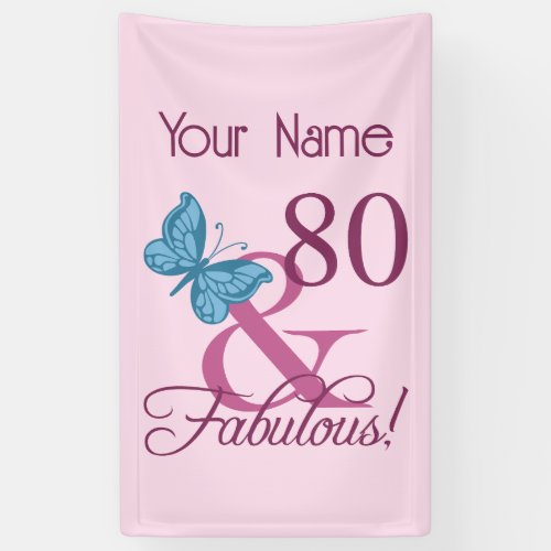 Fabulous 80th Birthday Banner