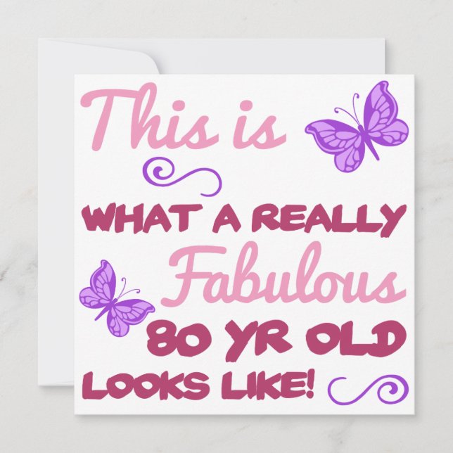 Fabulous 80th Birthday Card (Front)
