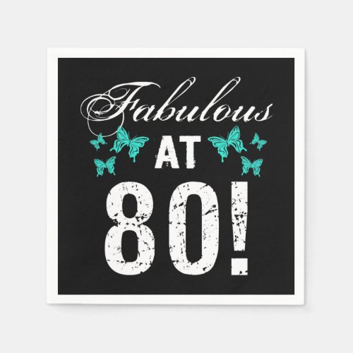 Fabulous 80th Birthday For Her Napkins