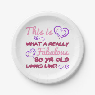 Fabulous 80th Birthday For Women Paper Plates