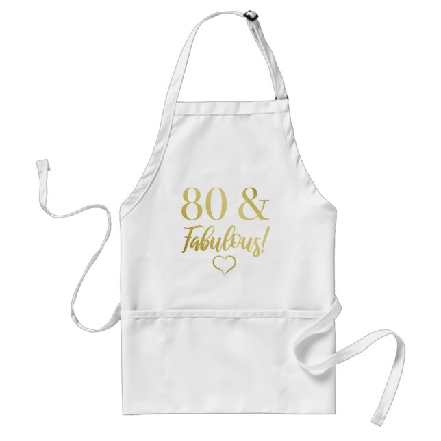 Fabulous 80th Birthday (Gold) Adult Apron (Front)