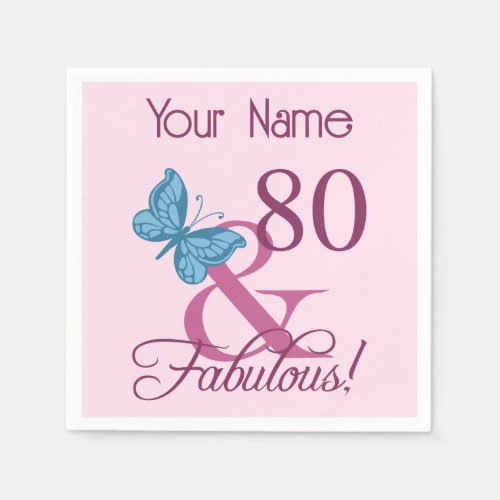 Fabulous 80th Birthday Napkins