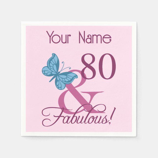 Fabulous 80th Birthday Napkins (Front)