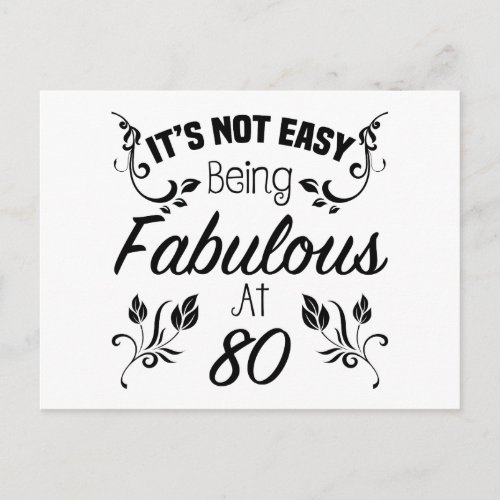 Fabulous 80th Birthday Postcard