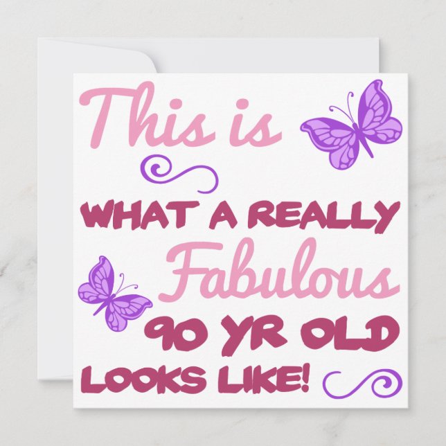 Fabulous 90th Birthday Card (Front)
