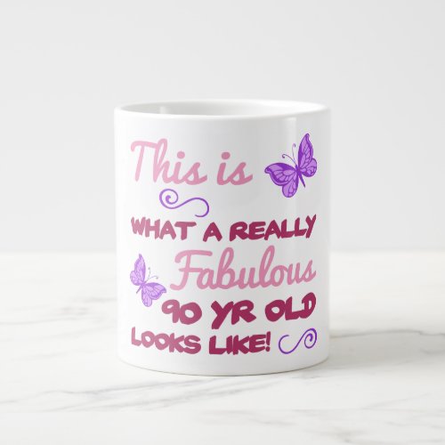 Fabulous 90th Birthday Large Coffee Mug