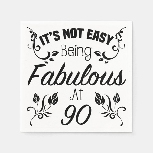 Fabulous 90th Birthday Paper Napkins (Front)