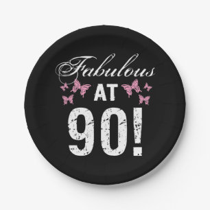 Fabulous 90th Birthday Paper Plates