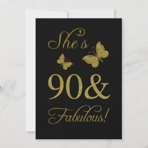 Fabulous 90th Birthday Party Invitation