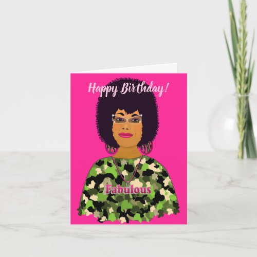 Fabulous African American Camouflage Birthday 