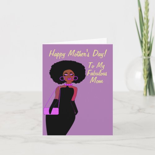 Fabulous African American Mom Mothers Day  Card