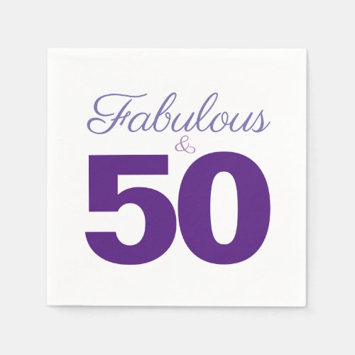 Fabulous and 50 Birthday Party Paper Napkin