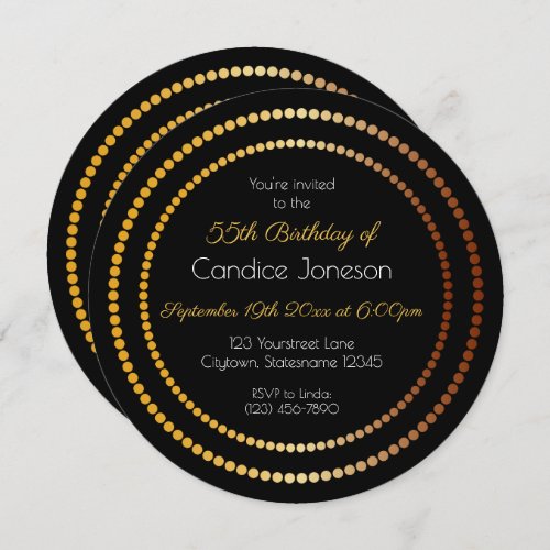 Fabulous and 55  Round Invitation