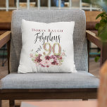 Fabulous And 90 Personalized Floral Birthday Throw Pillow at Zazzle