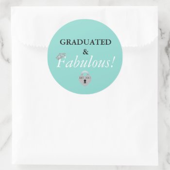 Fabulous And Graduation Celebration Party Classic Round Sticker by Ohhhhilovethat at Zazzle