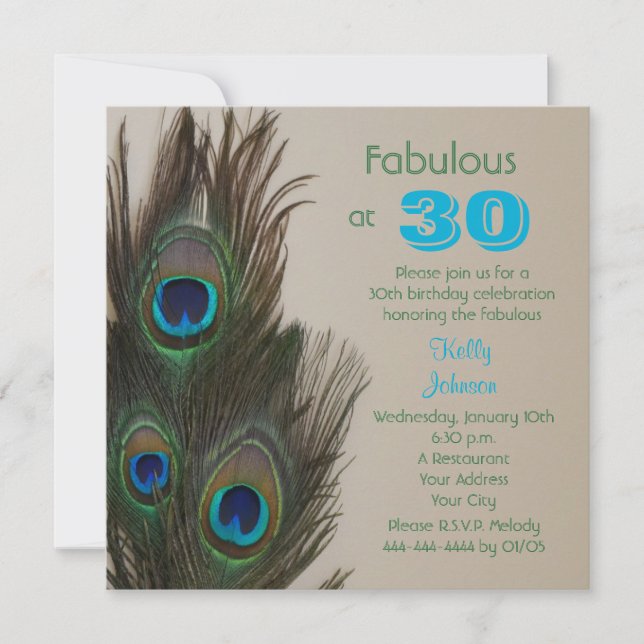 Fabulous at 30 30th Birthday Party Invitation (Front)