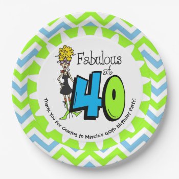 Fabulous At 40 40th Birthday Paper Plates by birthdayTshirts at Zazzle