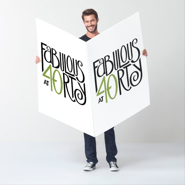 Fabulous at 40 green Big Card (In Situ)