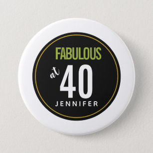 Fabulous at 40 Green template Button