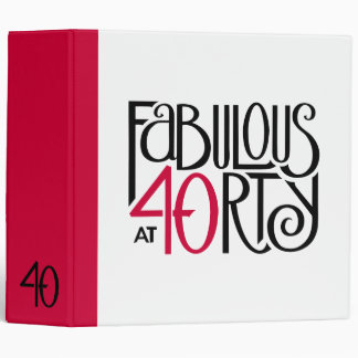 Fabulous at 40 red binder