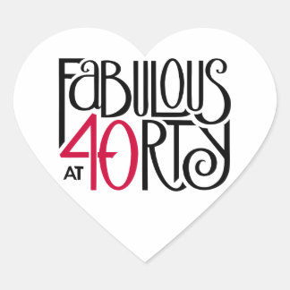 Fabulous at 40 red heart sticker