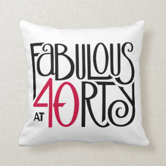 Fabulous at 40 red throw pillow
