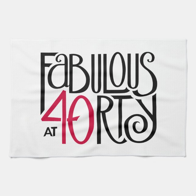 Fabulous at 40 red towel (Horizontal)