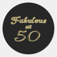 Fabulous at 50 Classic Round Sticker