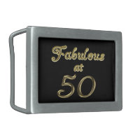 Fabulous at 50 Rectangle Belt Buckle