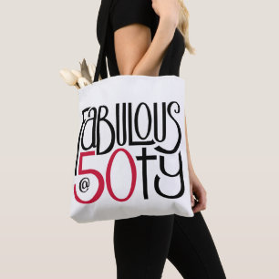 Fabulous at 50 red All-Over Tote Bag
