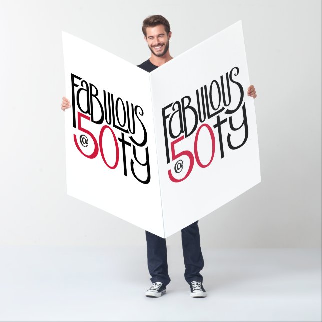 Fabulous at 50 red Big Card (In Situ)