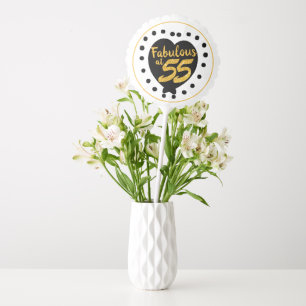 Fabulous at 55 Birthday Gold Glitter Custom Name Balloon