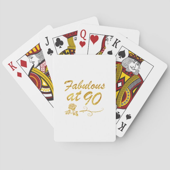 Fabulous at 90 years poker cards (Back)