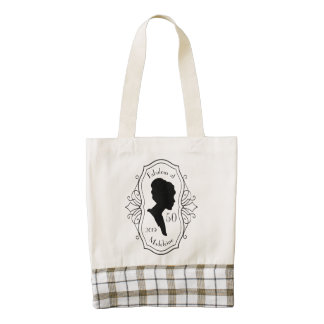 Fabulous at Fifty Cameo Lady Silhouette Elegant Zazzle HEART Tote Bag