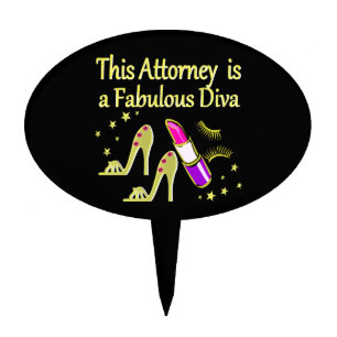 FABULOUS ATTORNEY DIVA DESIGN CAKE TOPPER