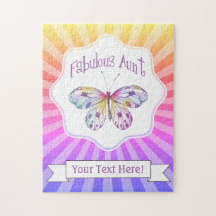 Fabulous Aunt Butterfly Gift Ideas Jigsaw Puzzle