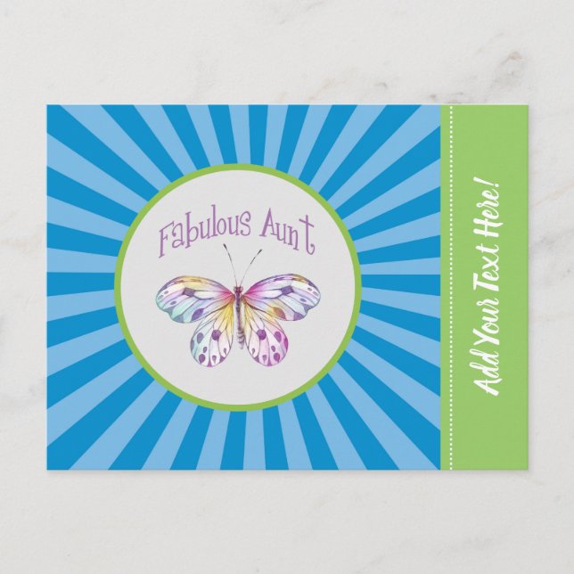 Fabulous Aunt Butterfly Gift Ideas Postcard (Front)