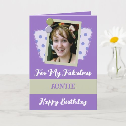 Fabulous auntie photo name purple green birthday