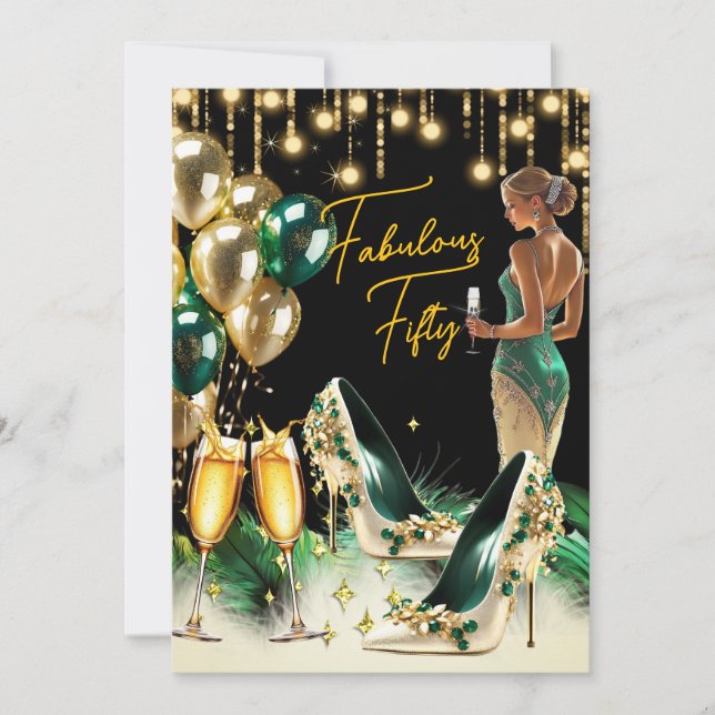 emerald green and cream dress Fabulous Birthday Gold Invitation Plus Size Hot A-Line Color:EMERALD CL_inv_8.6747 Green prom dress Not Fitted
