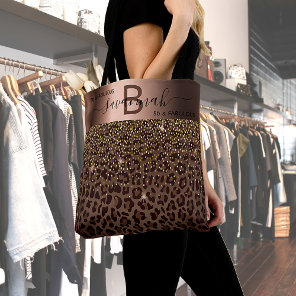 Fabulous birthday leopard pattern brown black tote bag