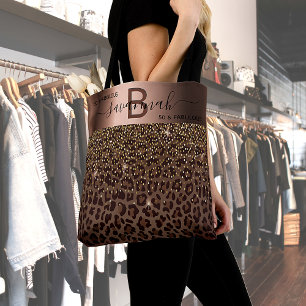 Fabulous birthday leopard print brown black tote bag