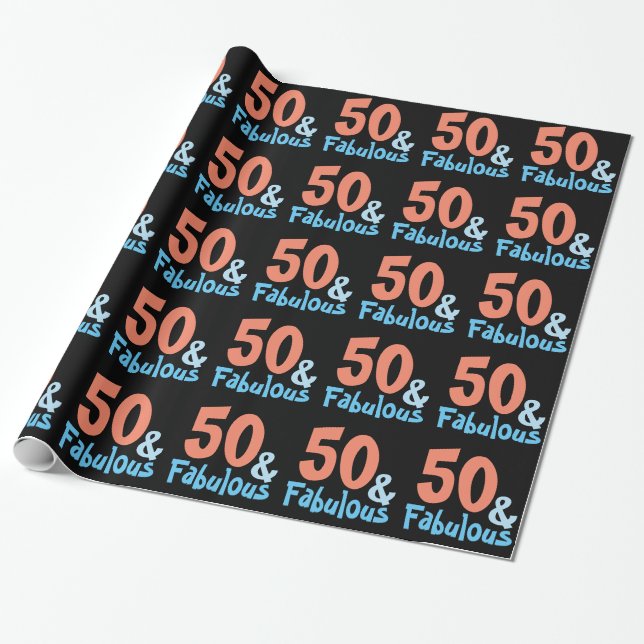Fabulous Birthday Party Wrapping Paper (Unrolled)