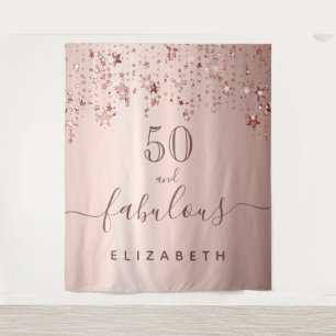 Fabulous birthday stars rose gold sparkle glam tapestry