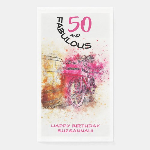 Fabulous Birthday Vintage Bicycle By Year Template Paper Guest Towels