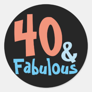 Fabulous Black Birthday Party Classic Round Sticker