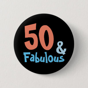 Fabulous Black Birthday Party Pinback Button