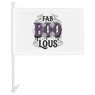Fabulous Boo Halloween Vintage Ghost Shirt Design_ Car Flag