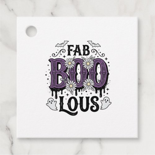 Fabulous Boo Halloween Vintage Ghost Shirt Design_ Favor Tags