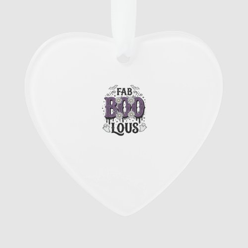 Fabulous Boo Halloween Vintage Ghost Shirt Design_ Ornament