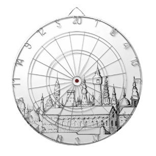 fabulous city . artwork . black and white dart board